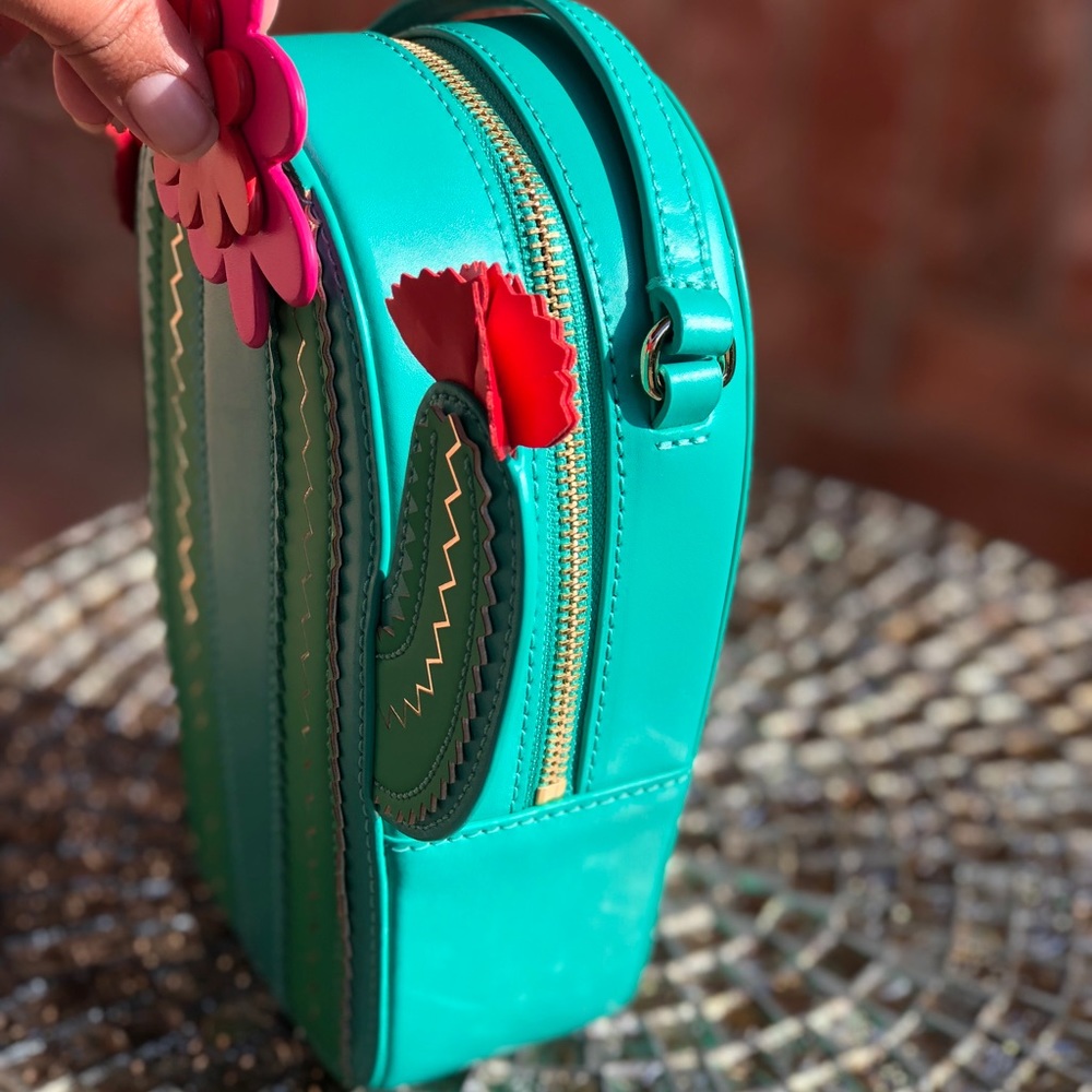 Kate Spade leather cactus crossbody lizard green - Picture 4 of 8